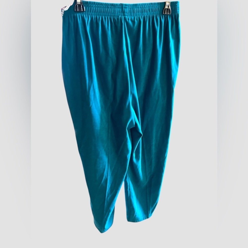Women’s KORET Zanzibar Stretch Pull On Teal Pants Size 12 Vintage NWOT - Picture 2 of 6